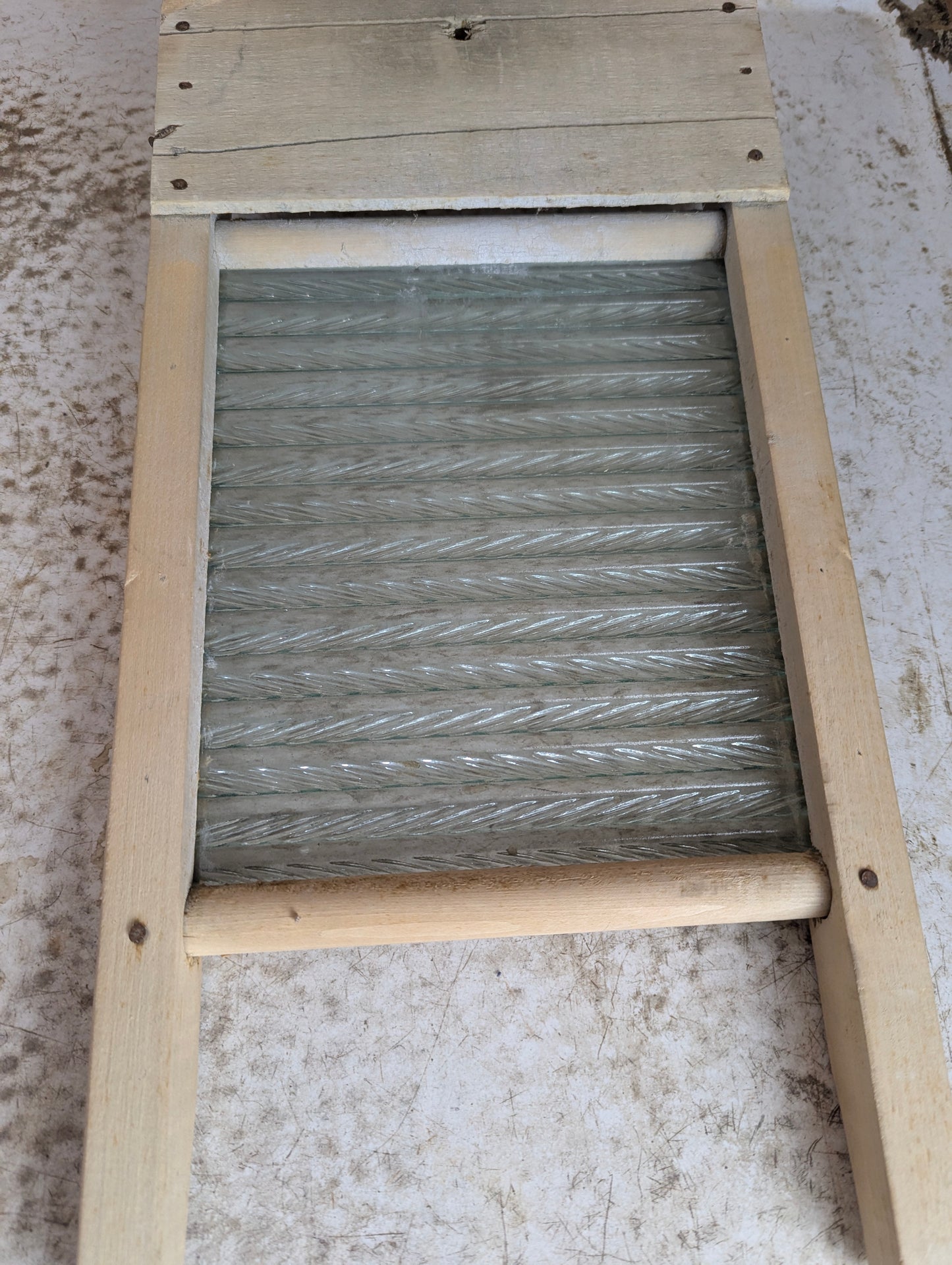 Vintage Small “Pearl” Glass Washboard