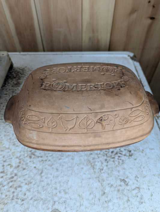 Vintage Romtopf Terracotta Clay Roaster Baker Dutch Oven
