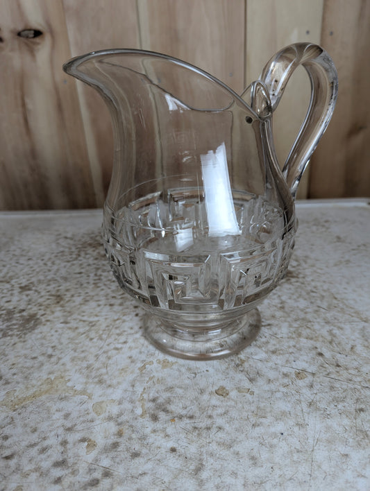 Antique Heisey Greek Pattern Glass Pitcher