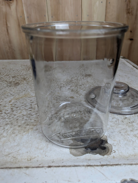 Antique Wrigley's Spearmint Glass Jar with Lid