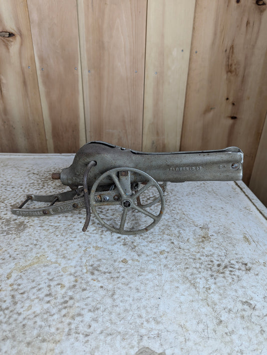 Antique Cast Iron Campbells Rapid Fire Marble Cannon Toy