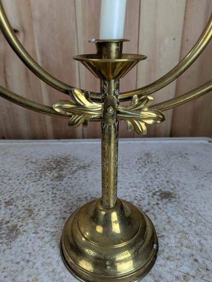 Vintage 5 Stem Brass Candelabra