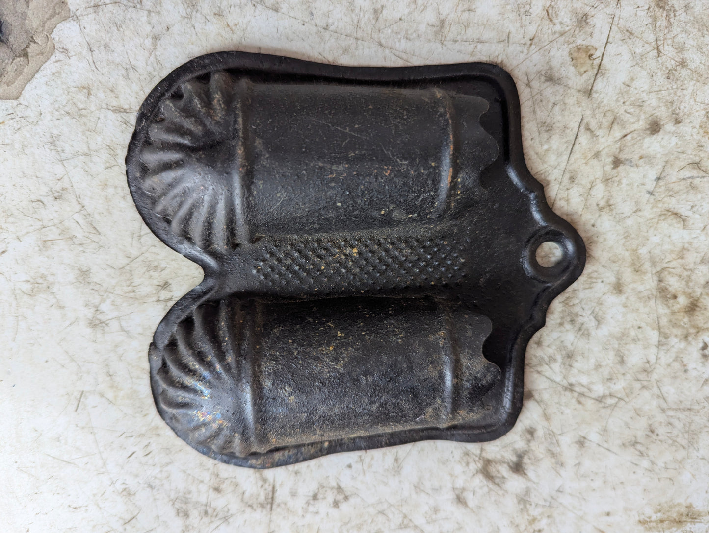 Antique Pressed Tin Matchstick Holder