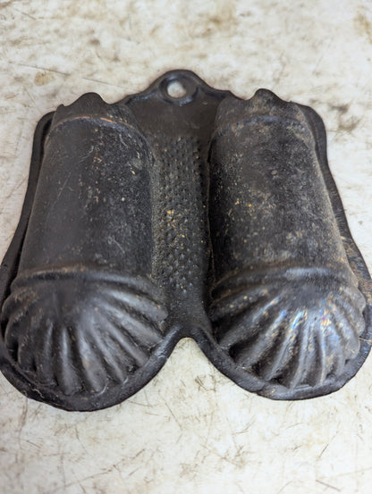 Antique Pressed Tin Matchstick Holder
