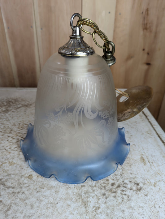 Vintage Pendant Light with Glass Shade