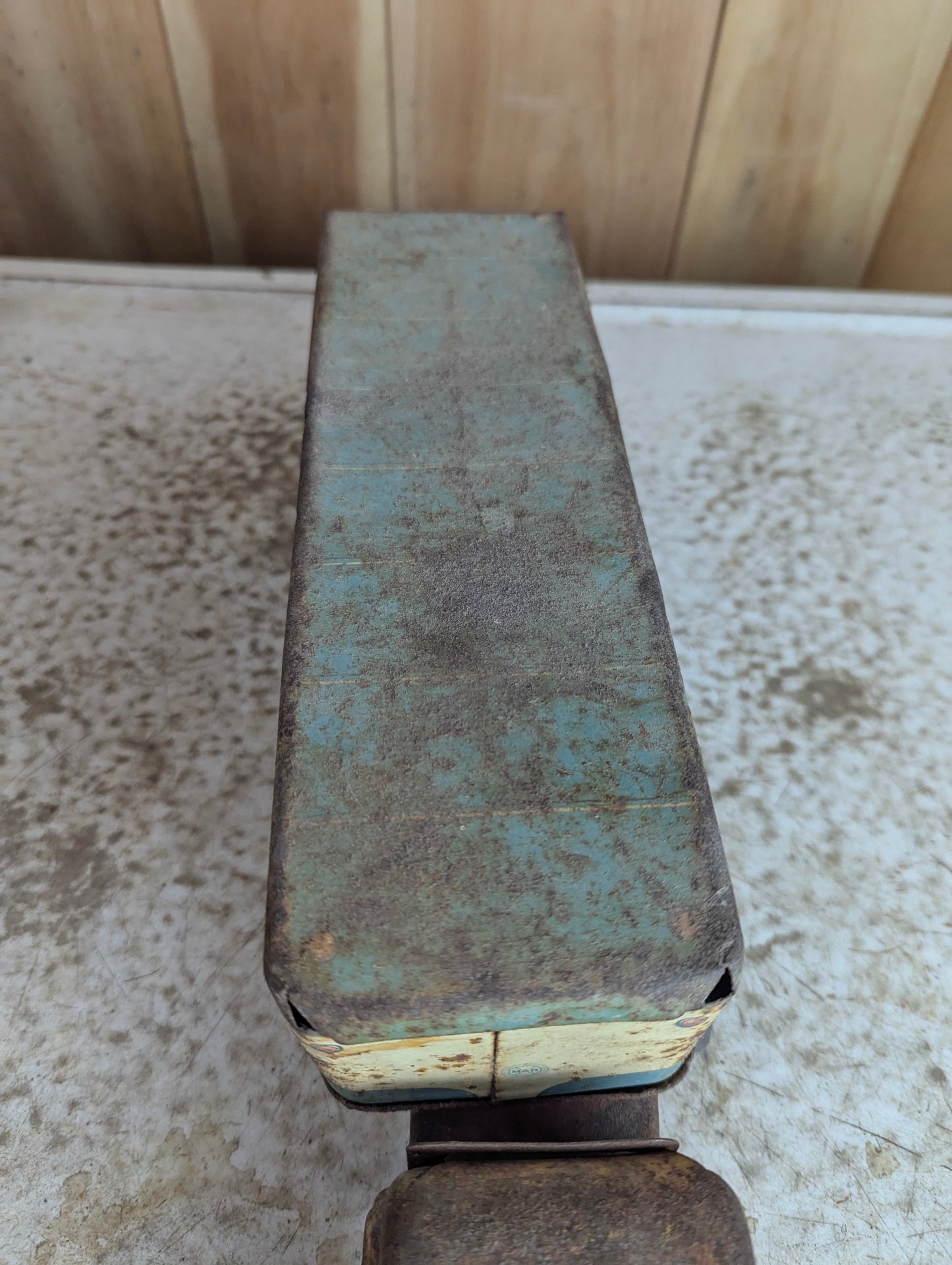 Vintage 1950s Pressed Steel Marx Lumar Van Lines Truck with Trailer Toy