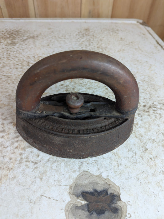Antique Cast Iron Sad Iron with Handle