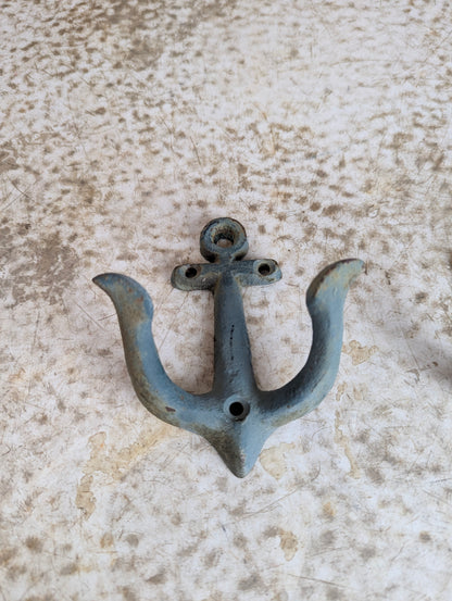 Pair of Cast Iron Anchor Coat Hooks