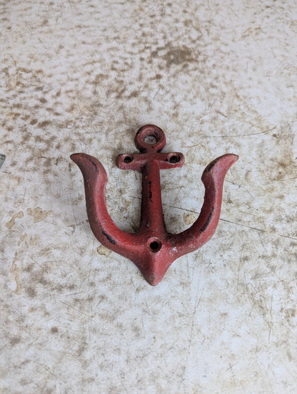 Pair of Cast Iron Anchor Coat Hooks