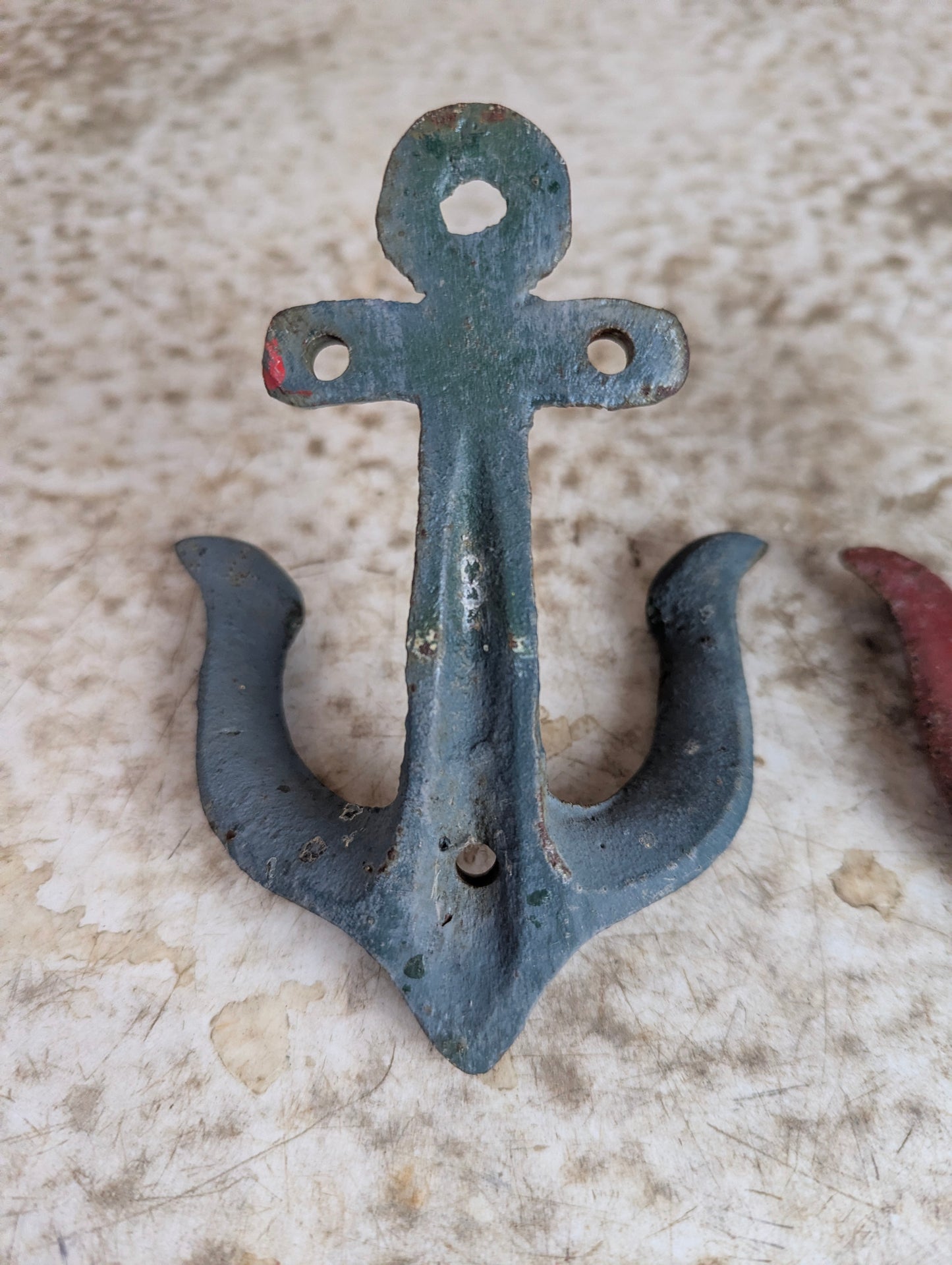 Pair of Cast Iron Anchor Coat Hooks