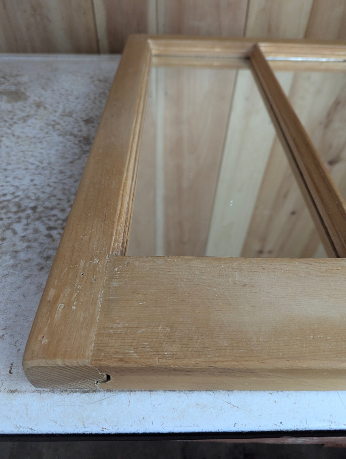 Wood Framed 2 Panel Mirror