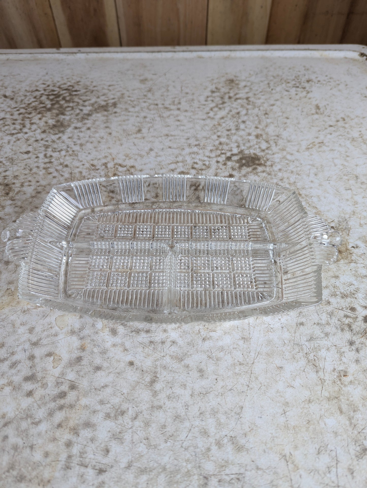 Art Deco Divided Diamond Pattern Relish Dish
