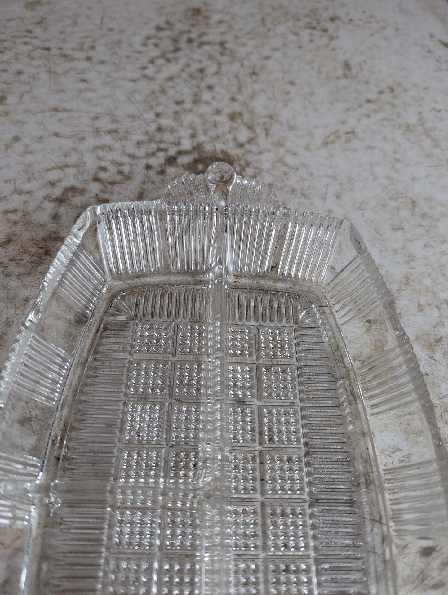 Art Deco Divided Diamond Pattern Relish Dish