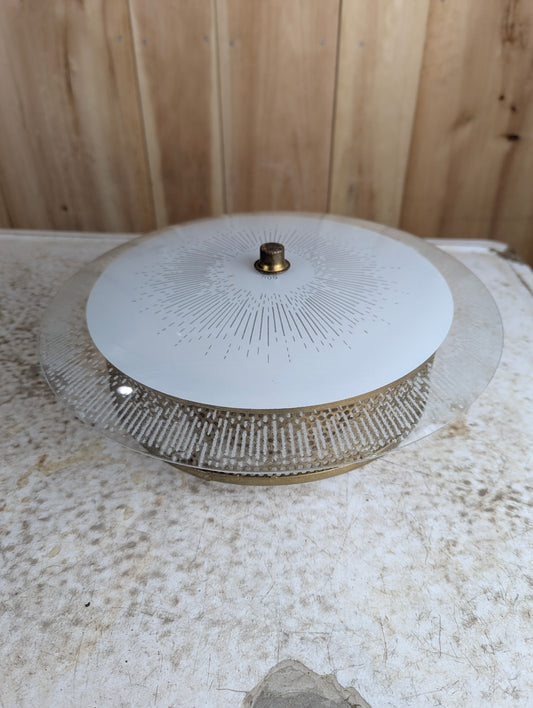 1960s Ceiling Flush Mount Atomic Sunburst Light