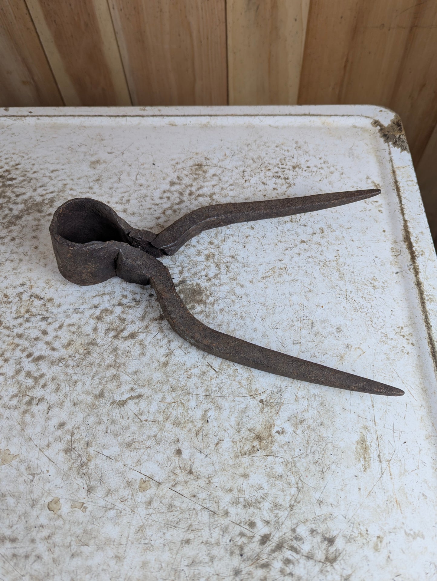 Antique Hand Forge Iron Straw Fork Head