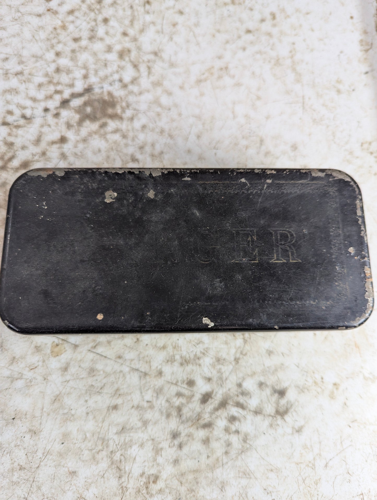 Antique Sewing Machine Tin Accessory Box