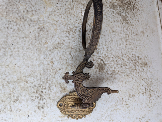 Antique Cast Iron Wall Sconce Oil Lamp Bracket, Patented 1874
