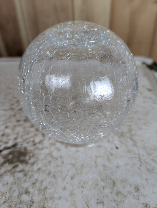 Vintage MCM 5" Crackle Glass Globe Shade