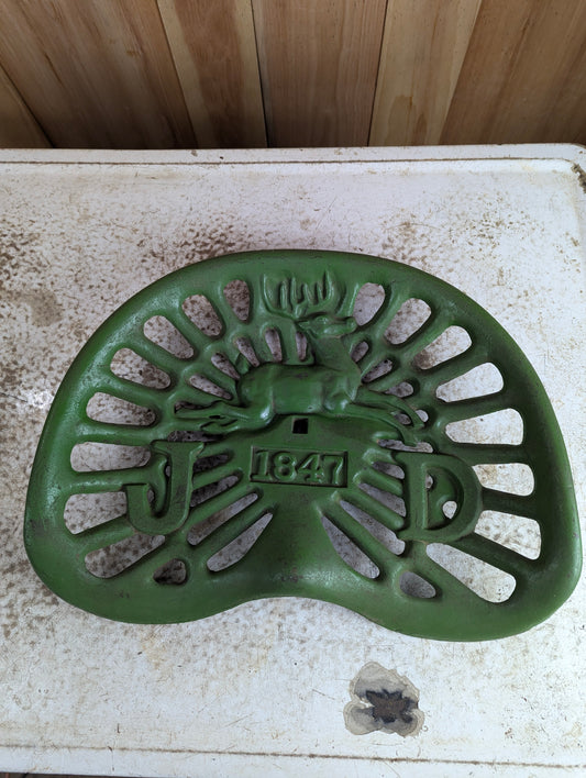 Vintage Cast Iron John Deere "1847" Tractor Seat