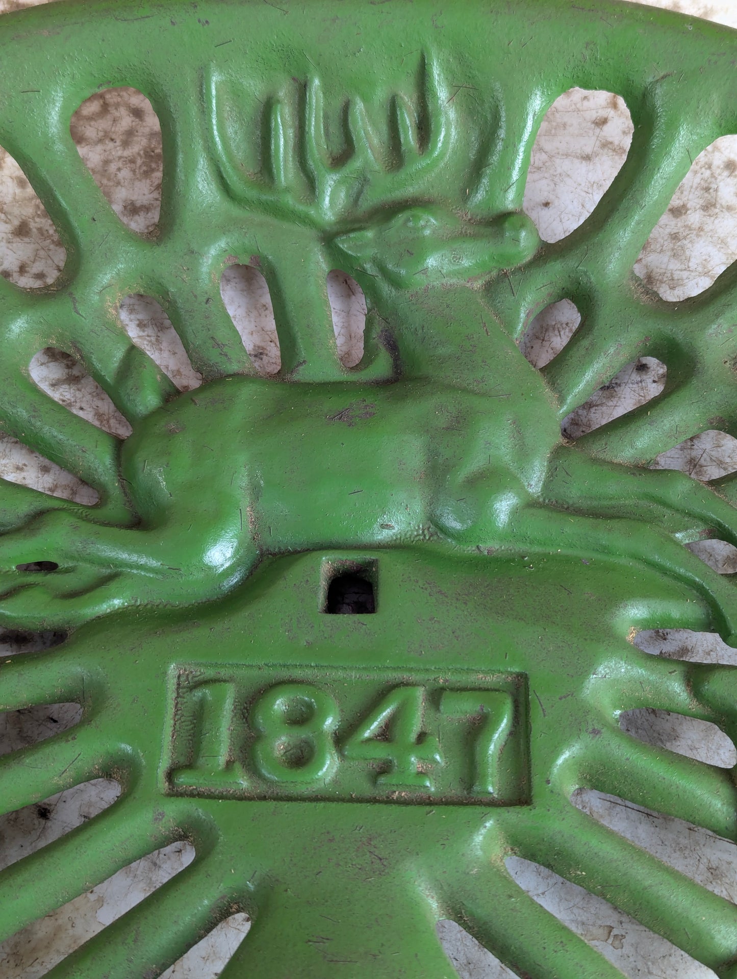 Vintage Cast Iron John Deere "1847" Tractor Seat