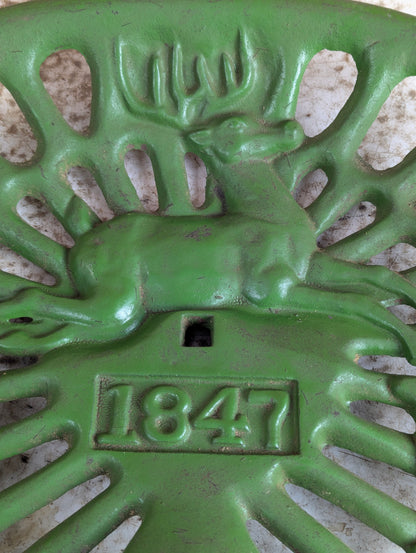 Vintage Cast Iron John Deere "1847" Tractor Seat