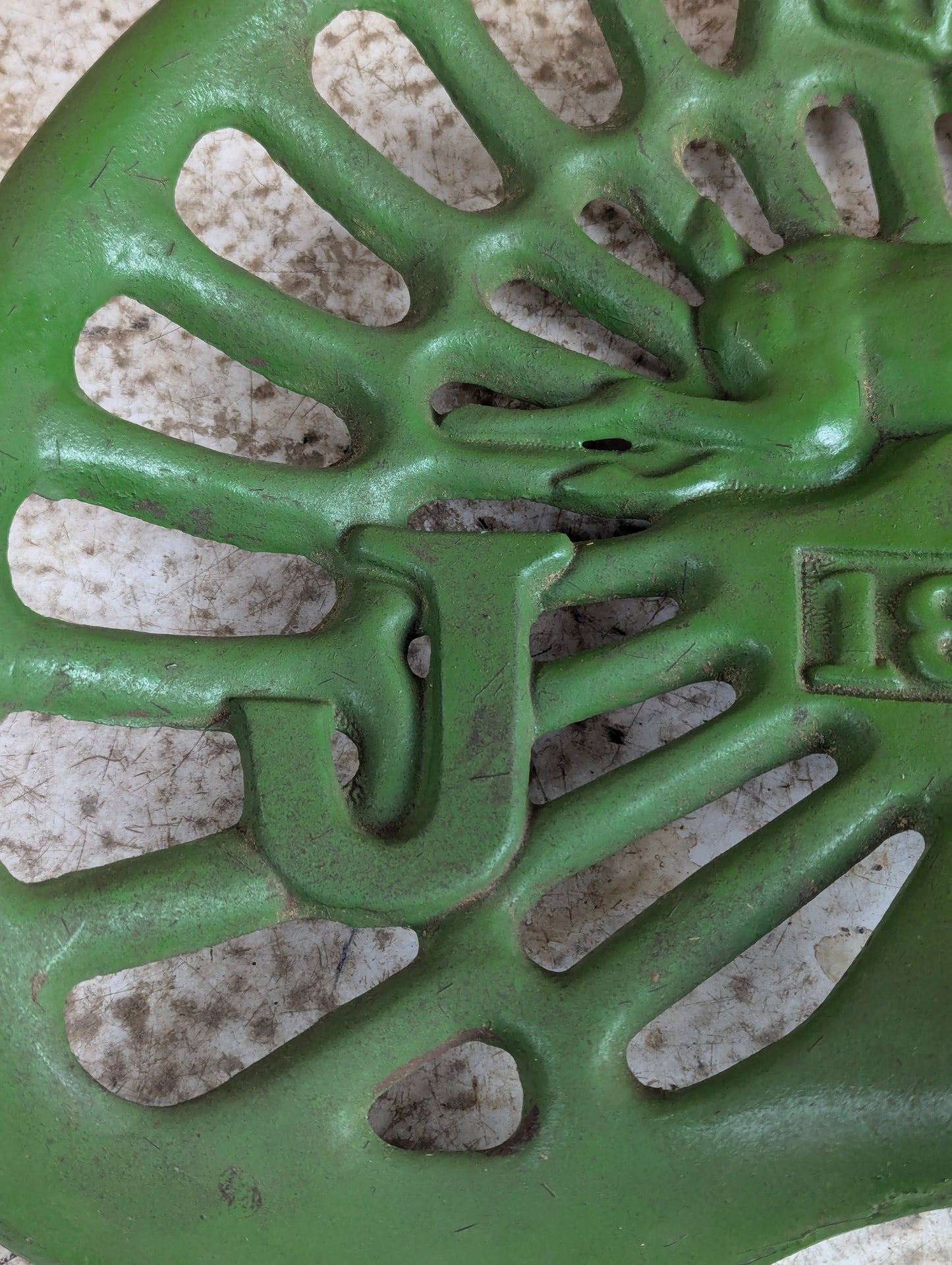 Vintage Cast Iron John Deere "1847" Tractor Seat