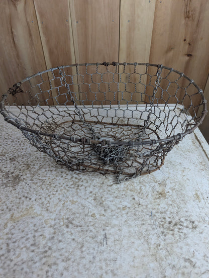 Rustic Farmhouse Hanging Wire Basket