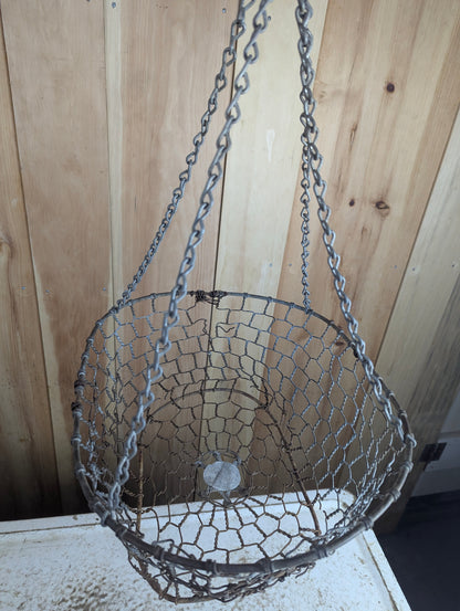 Rustic Farmhouse Hanging Wire Basket