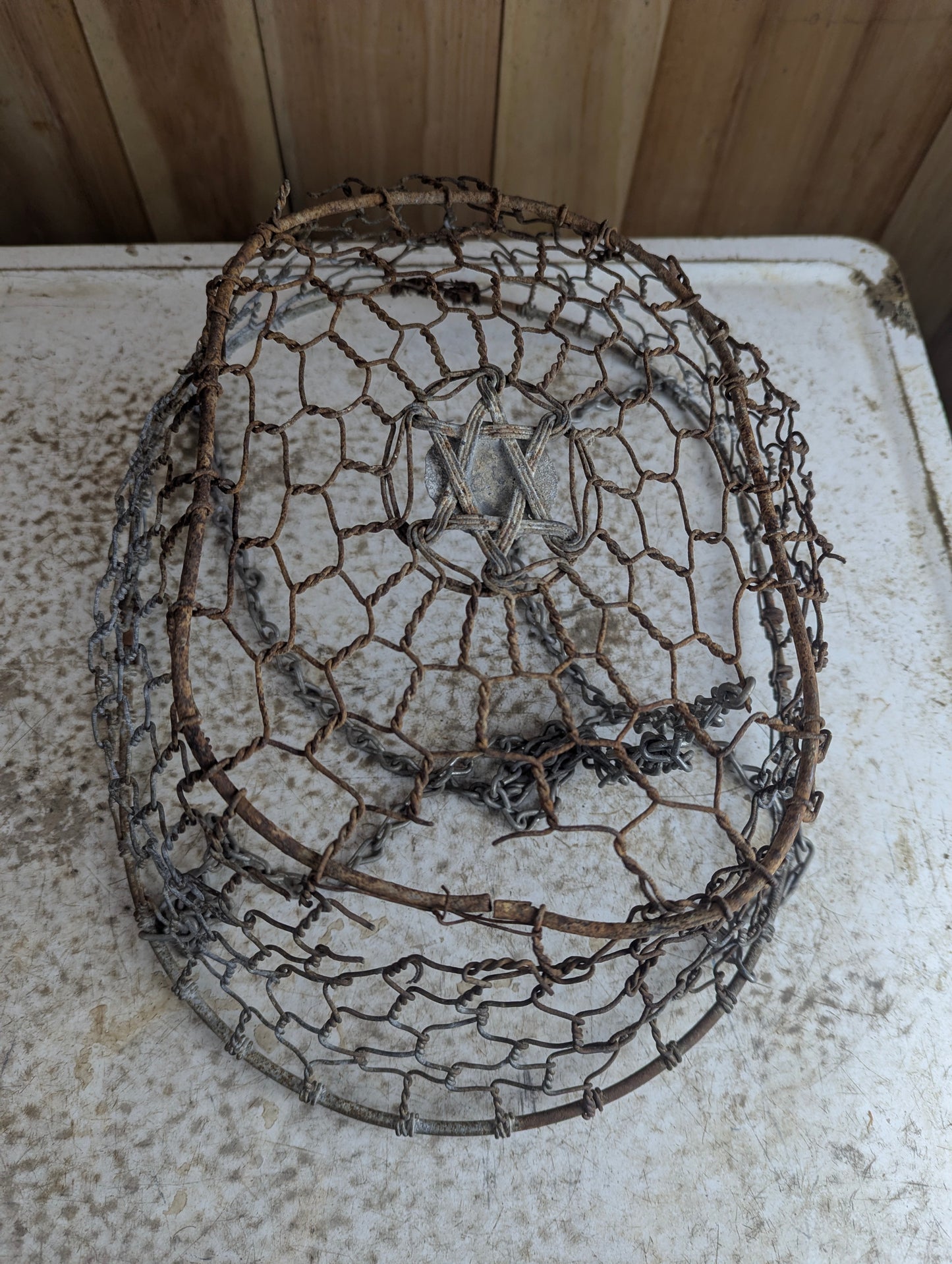 Rustic Farmhouse Hanging Wire Basket