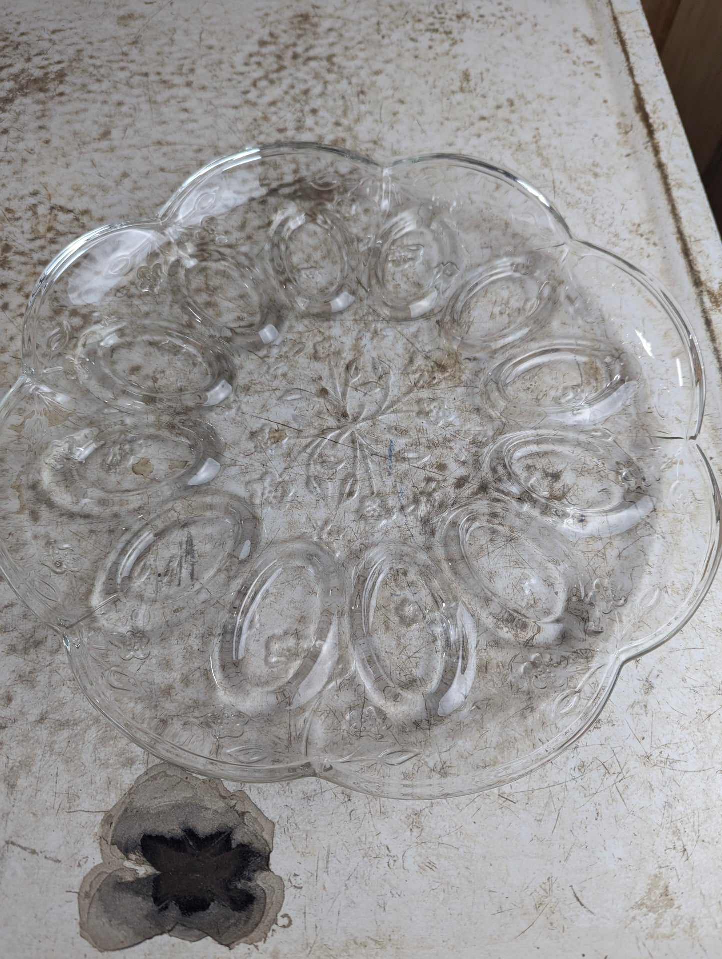 Vintage Anchor Hocking Savannah 12" Deviled Egg Plate