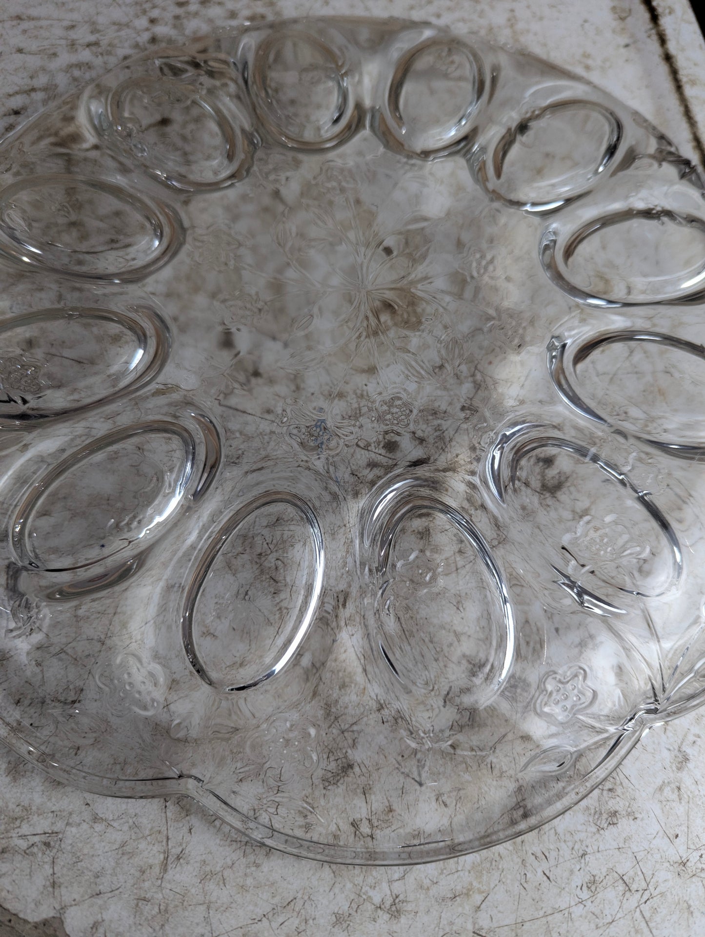 Vintage Anchor Hocking Savannah 12" Deviled Egg Plate