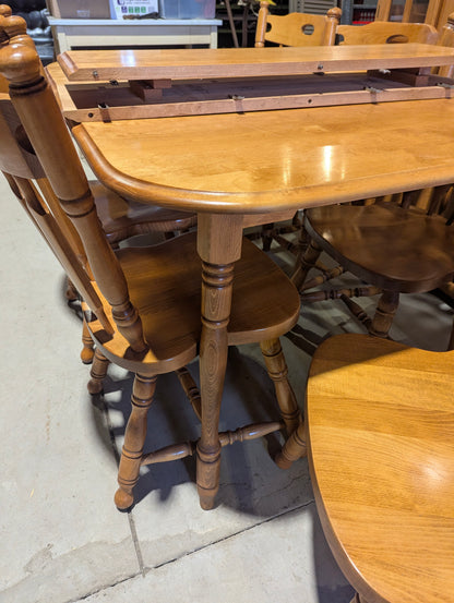 Solid Maple Buffet & Hutch with Table & 6 Chairs Set