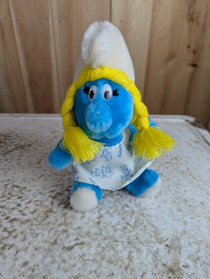 Vintage 1981 ganzbros. Smurfette Bean Bag Plushy Doll Toy