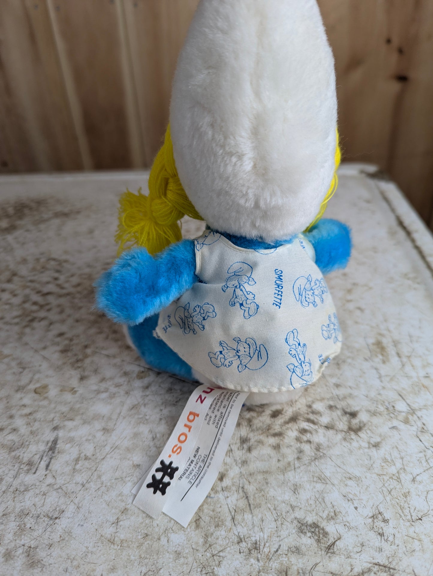 Vintage 1981 ganzbros. Smurfette Bean Bag Plushy Doll Toy