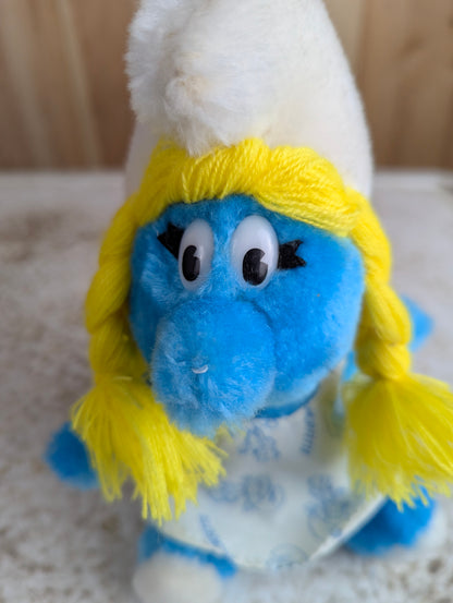 Vintage 1981 ganzbros. Smurfette Bean Bag Plushy Doll Toy