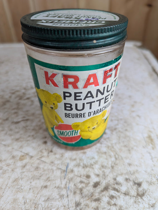 Vintage Kraft Smooth Peanut Butter 18 Oz. Glass Jar with Lid