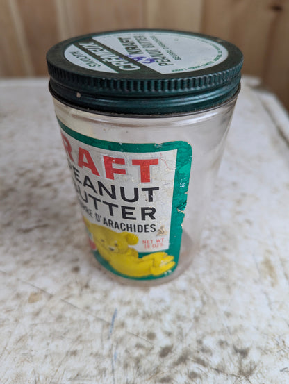 Vintage Kraft Smooth Peanut Butter 18 Oz. Glass Jar with Lid