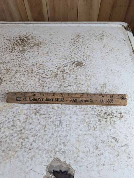 Vintage Folding 'Al Flaherty Army Store' Toronto Yard Stick
