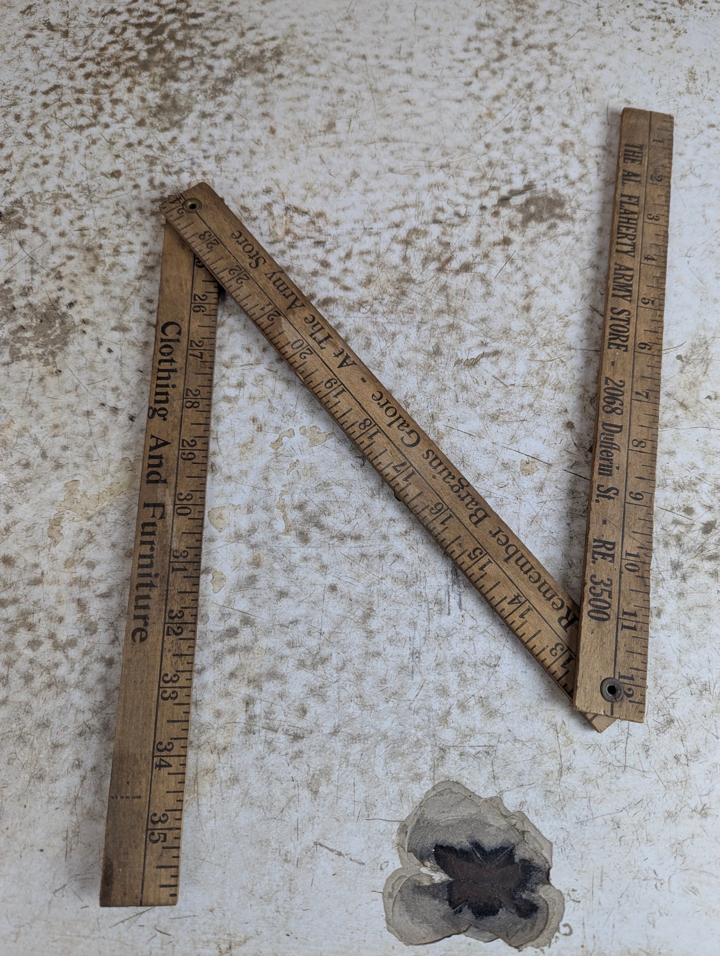 Vintage Folding 'Al Flaherty Army Store' Toronto Yard Stick
