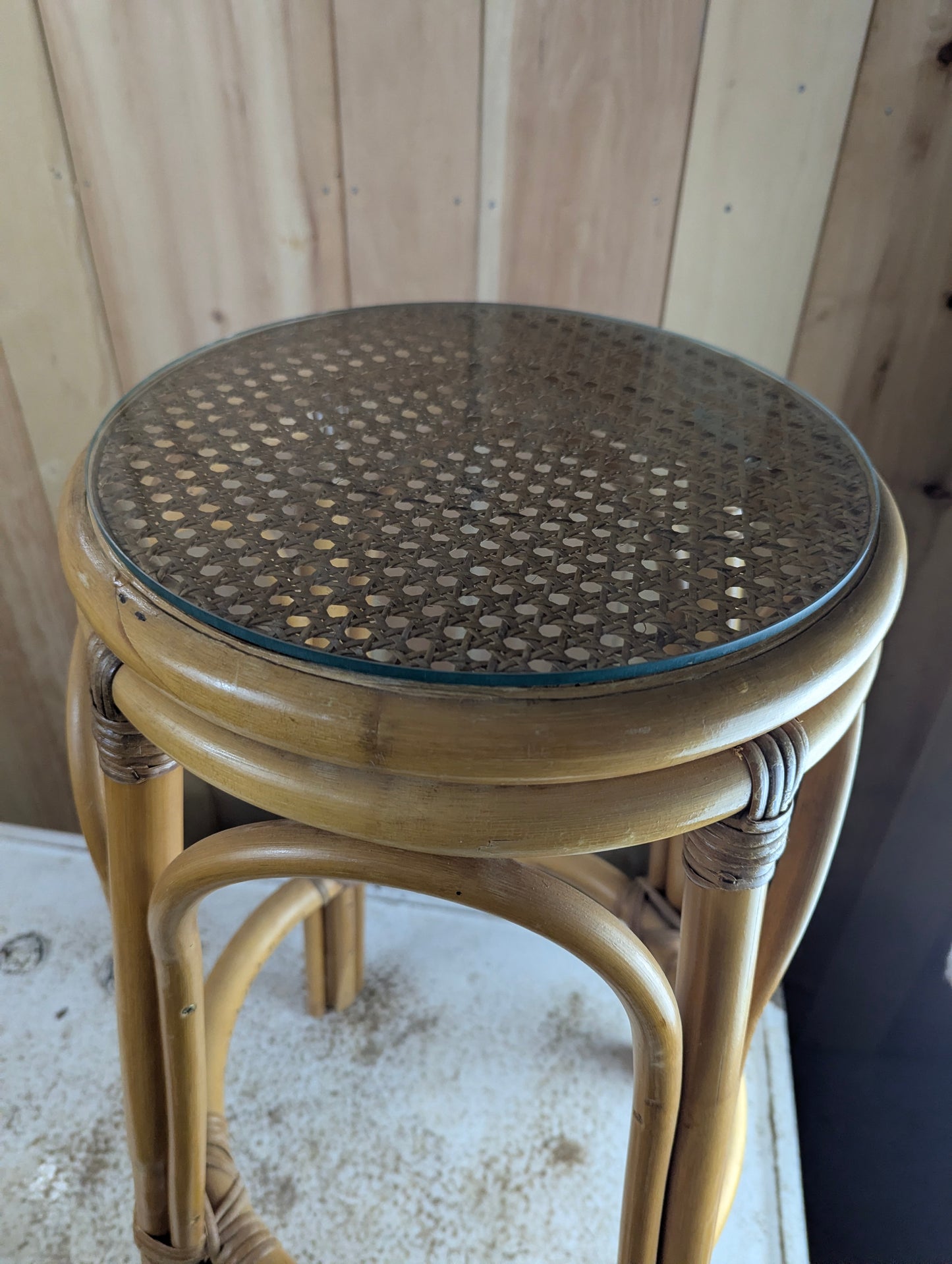 Rattan Bar Stool Serving Tray