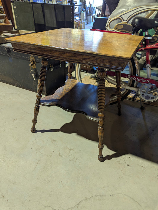 Vintage 27" Square Oak Side Table