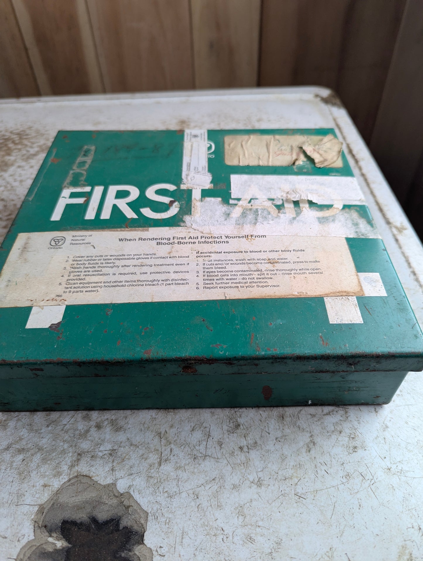 Green Metal First Aid Box