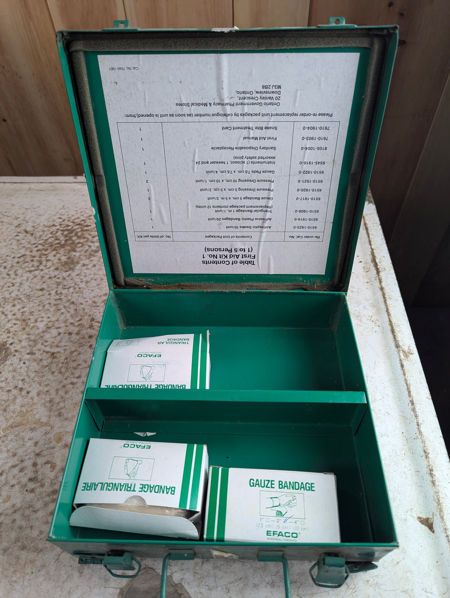 Green Metal First Aid Box