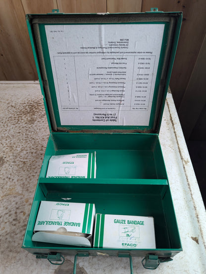 Green Metal First Aid Box