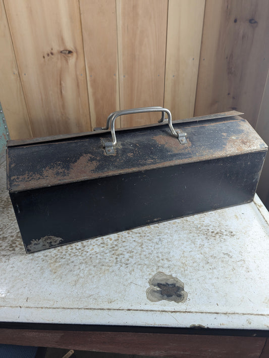 Vintage Double Door Top Load Metal Tool Box