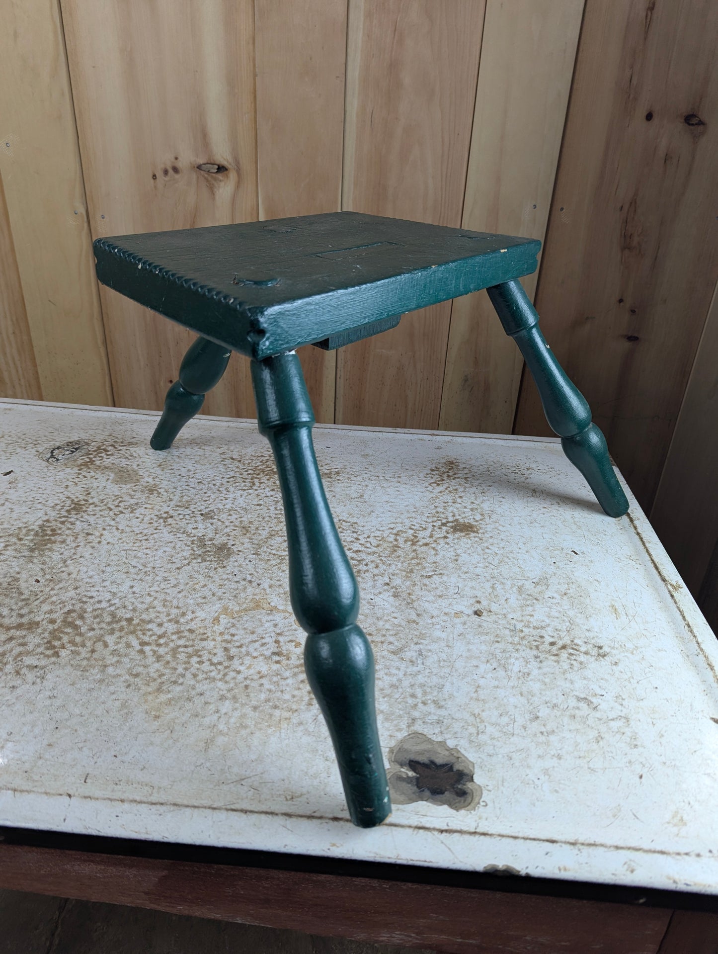 Rustic Primitive 3-Legged Wood Stool