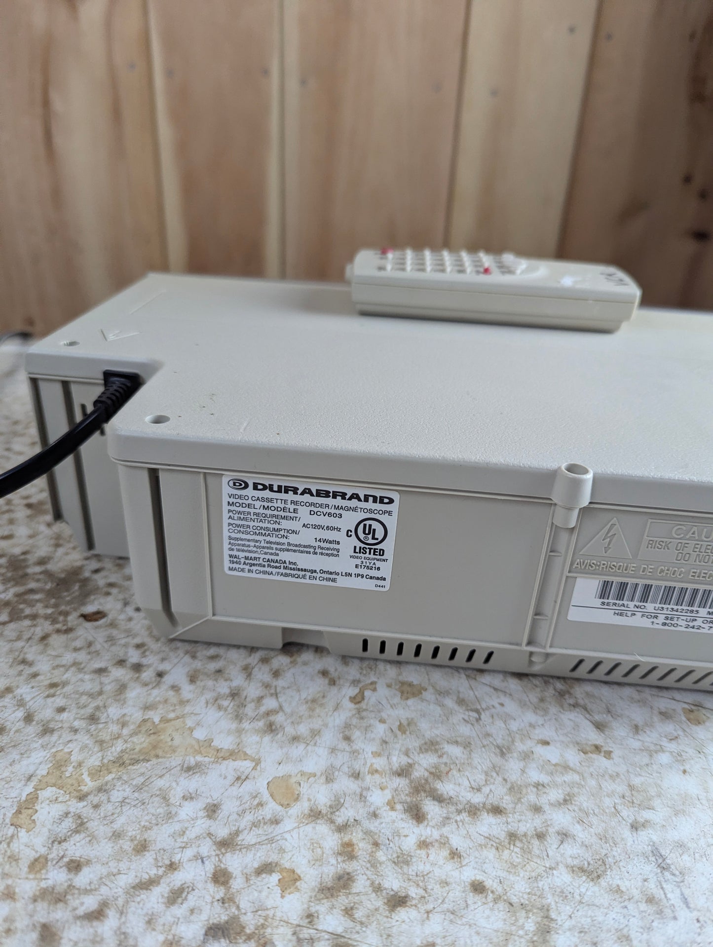 Durabrand VCR VHS Player with Remote Model DCV603 - Tested, Working