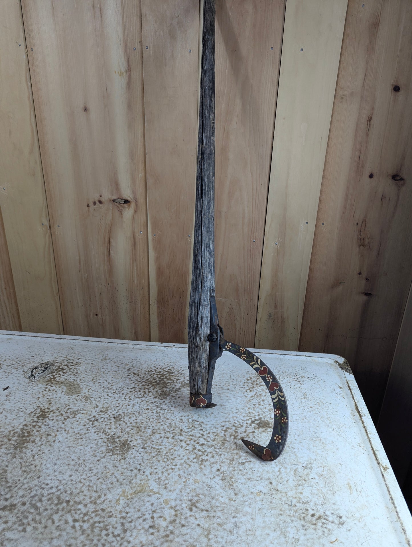 Rustic Painted Antique Cant Log Hook
