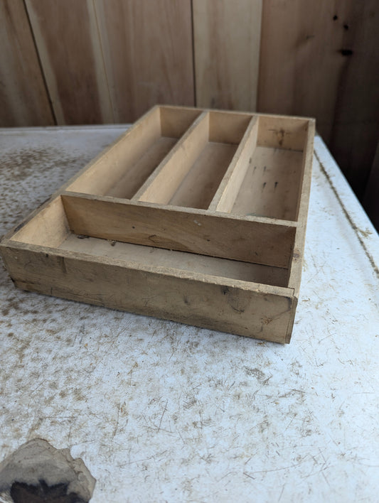 Vintage Wood Cutlery Holder