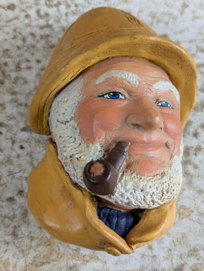 Bosson Style Mein-Art Old Salt Fisherman with Pipe Chalkware Head Wall Decor